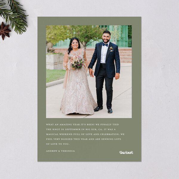 Classic Happy Holiday Cards Thyme Signature Blank Portrait Standard