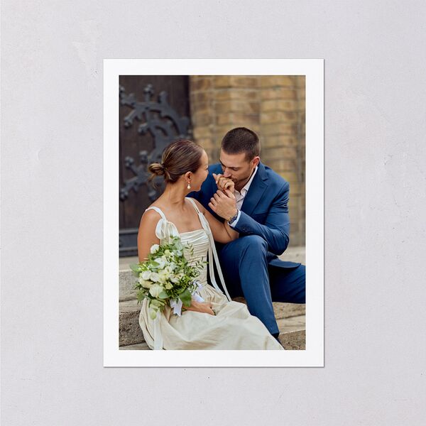 Simple Modern Photo QR Wedding Enclosure Cards Pure White Signature Standard