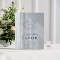 Natural Monogram Mirrored Acrylic Favor Tabletop Sign Small Midnight Navy Standard Mirrored Acrylic S Tabletop Favor