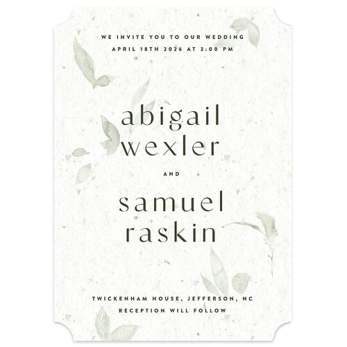 Pressed Leaves Wedding Invitations Thyme Signature Blank No Ticket