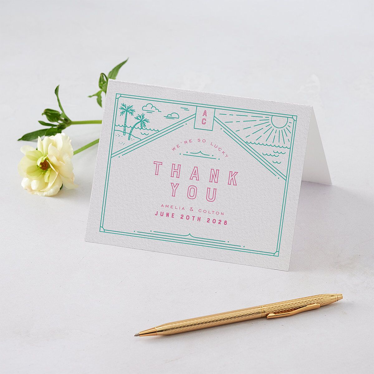 Iconic Beach Thank You Cards Sky