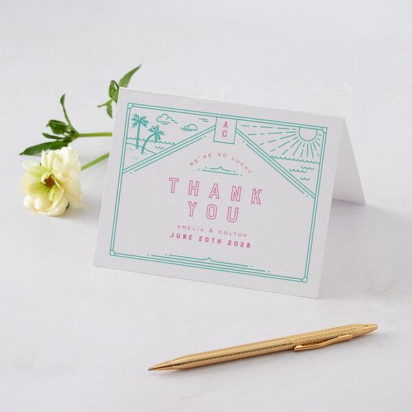 Iconic Beach Thank You Cards Sky