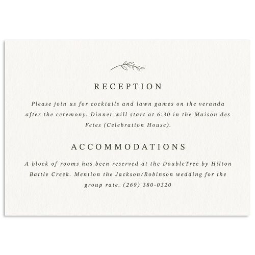 Elegant Garland Crest Wedding Enclosure Cards Dark Camo Signature Standard