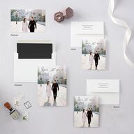 Illustrated Vines Save The Date Cards Charcoal Signature smooth Blank No Standard