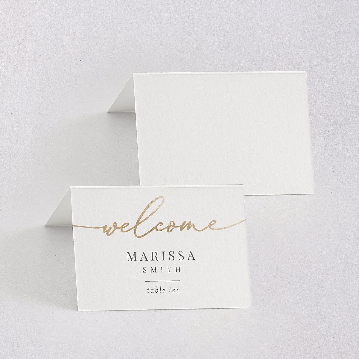 Romantic Calligraphy Foil Place Cards Gold Silver Signature