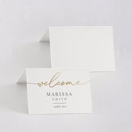 Romantic Calligraphy Foil Place Cards Gold Silver Signature