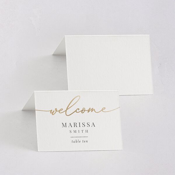Romantic Calligraphy Foil Place Cards Gold Silver Signature