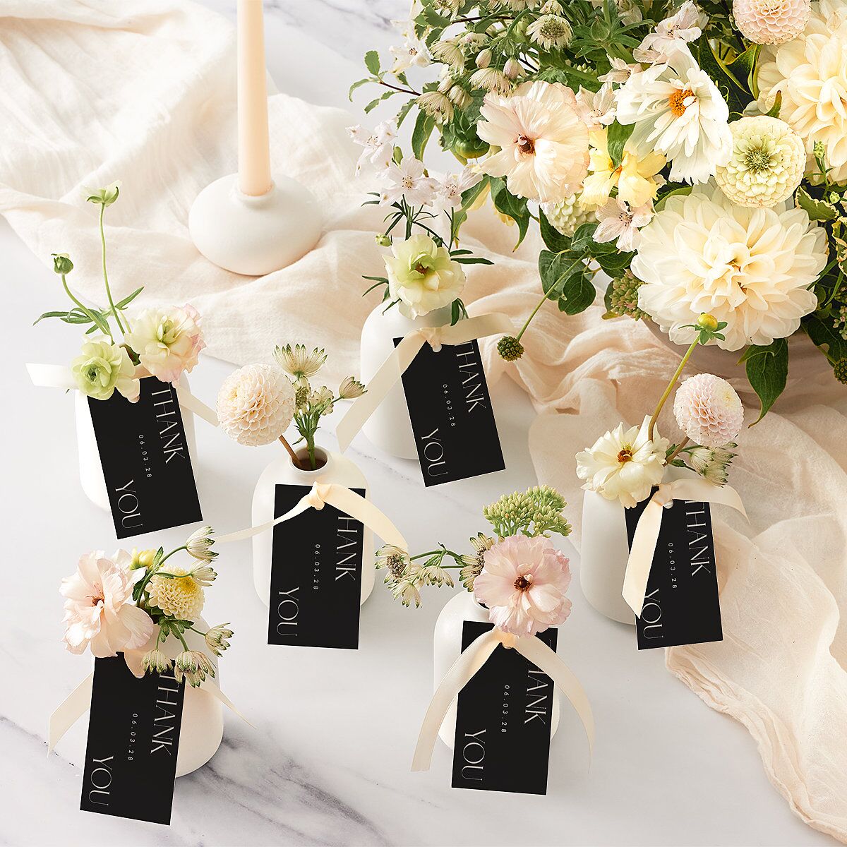Modern Initials Favor Gift Tags Midnight Signature