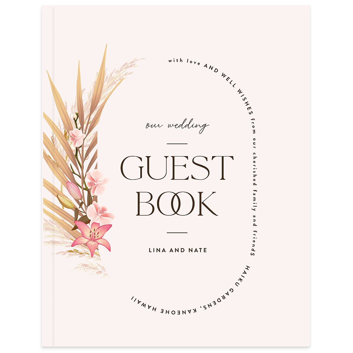 Tropical Oval Wedding Guest Book