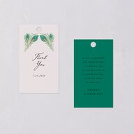 Peacock Nouveau Favor Gift Tags Gold Linen Signature