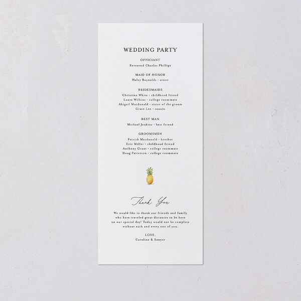 Charming Charleston Wedding Programs Pure White Signature