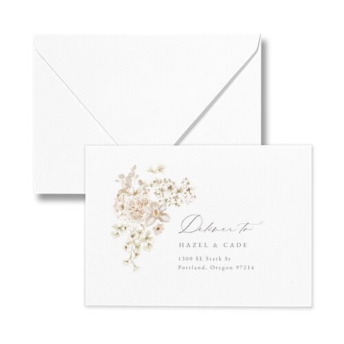 Luxury Floral Archway Response Card Euro Envelopes White Dijon Return Address Luxe