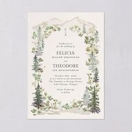 Elegant Mountain Border Wedding Invitations Meadow Signature Blank No Standard