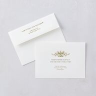 Ornate Vintage Crest Wedding Invitations Umber Signature Blank No Standard