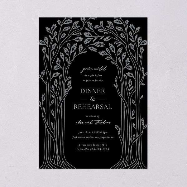 Arboretum Archway Rehearsal Dinner Invitations Licorice Signature Blank