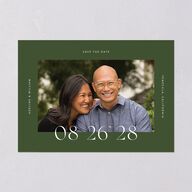 Border Date Save the Date Cards Scottish Green Signature smooth Blank No Standard