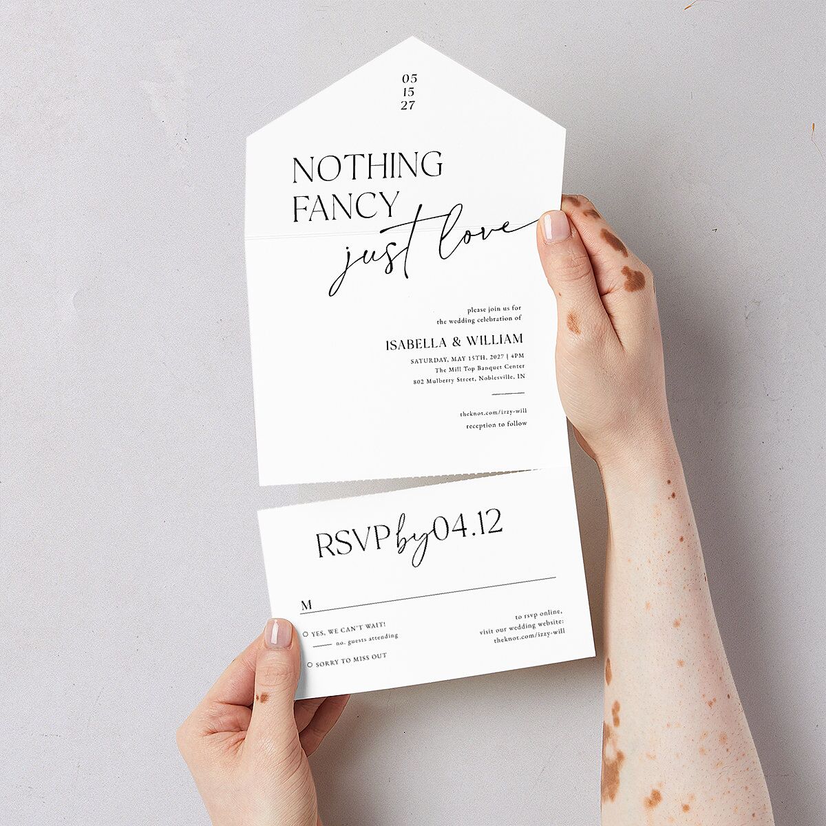 Nothing Fancy All-in-One Wedding Invitations — view 3
