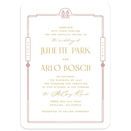 Eternal Devotion Wedding Invitations Marigold Signature Blank No Rounded