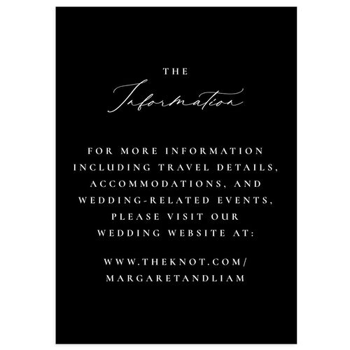 Black Tie Initial Wedding Enclosure Cards Licorice Signature Standard