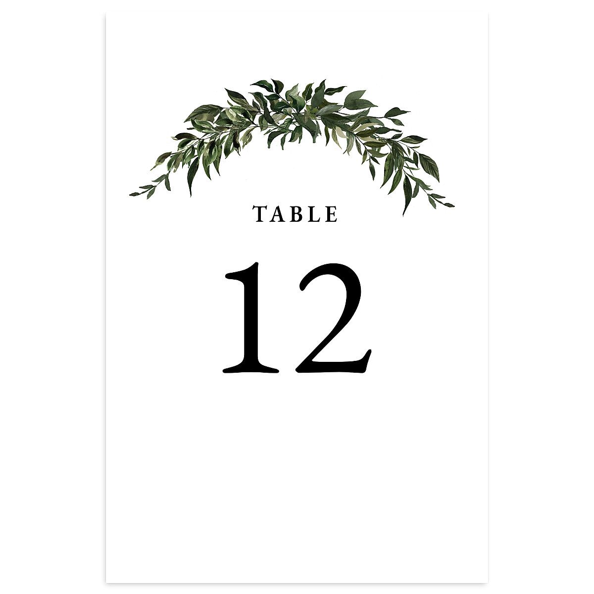 Rich Greenery Table Numbers
