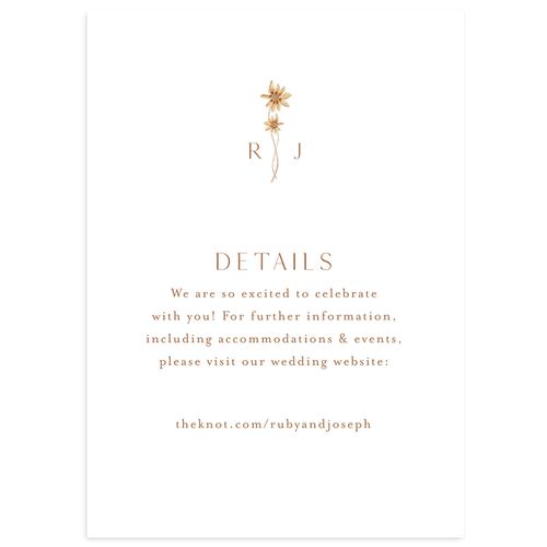 Dainty Monogram Wedding Event Detail Cards Dusty Rose Signature Standard