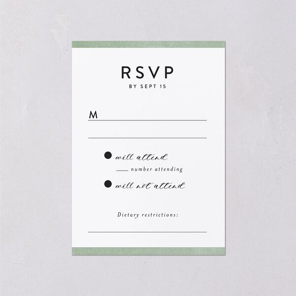 Leafy Ampersand Wedding Response Cards Eucalyptus Signature