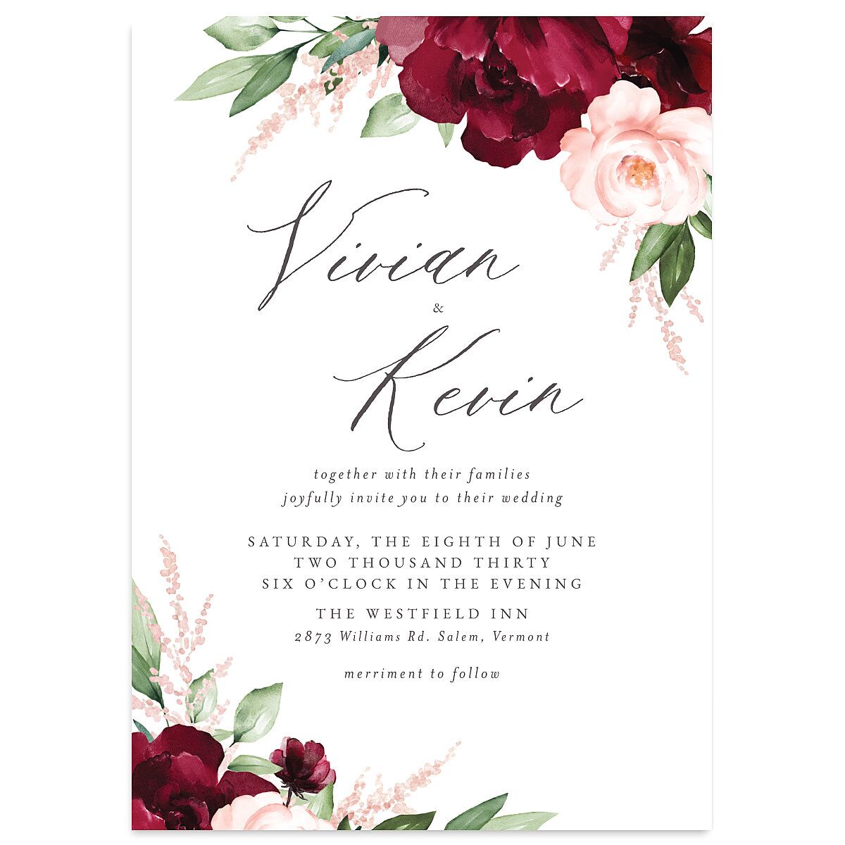 Beloved Floral Wedding Invitations