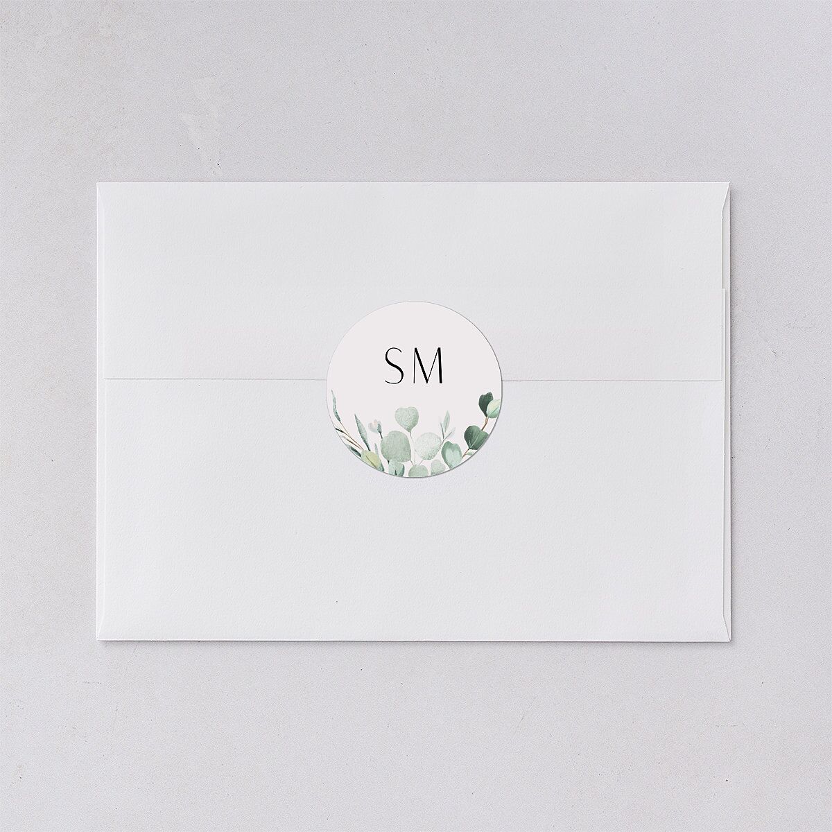 Timeless Floral Hoop Wedding Stickers Pure White Circle