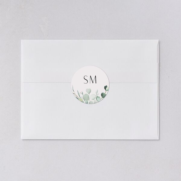 Timeless Floral Hoop Wedding Stickers Pure White Circle