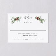 Floral Arc Wedding Response Cards Merlot Signature Standard