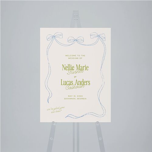 Modern Delicate Bows Standard Welcome Sign Medium Peridot Standard Indoor Foam Core M Welcome