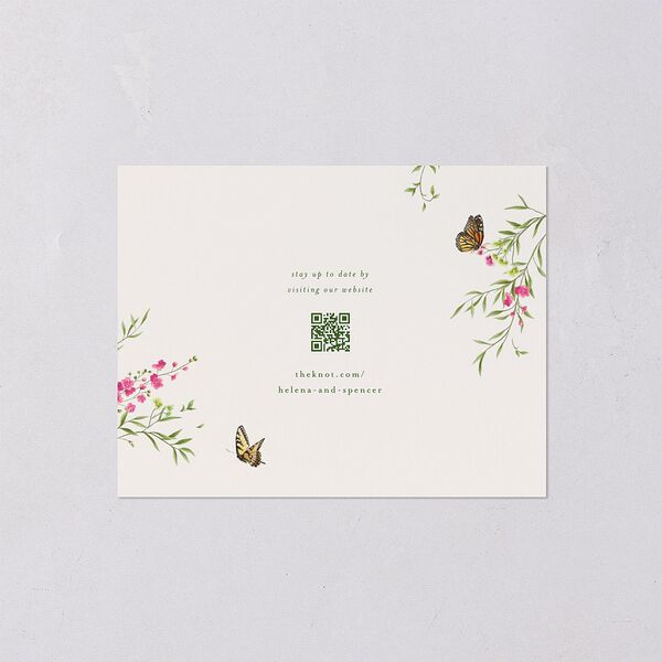 Rustic Butterflies Save the Date Petite Cards Scottish Green Signature smooth Blank No Standard