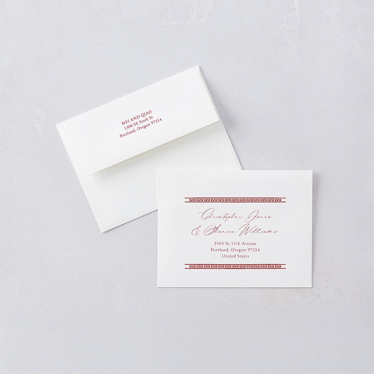Chinese Double Happiness Thank You Cards Gold Scarlet