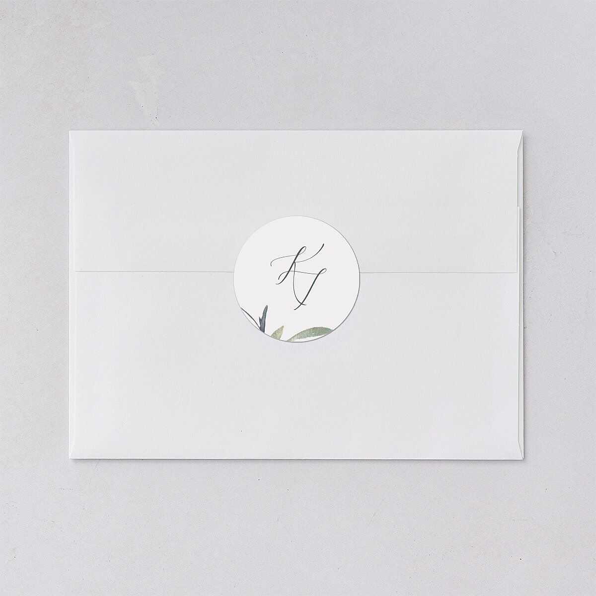 Muted Floral Wedding Stickers Dusty Blue Circle