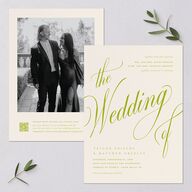 Modern Wedding Of Calligraphy Wedding Invitations Chartreuse Signature Blank No Standard