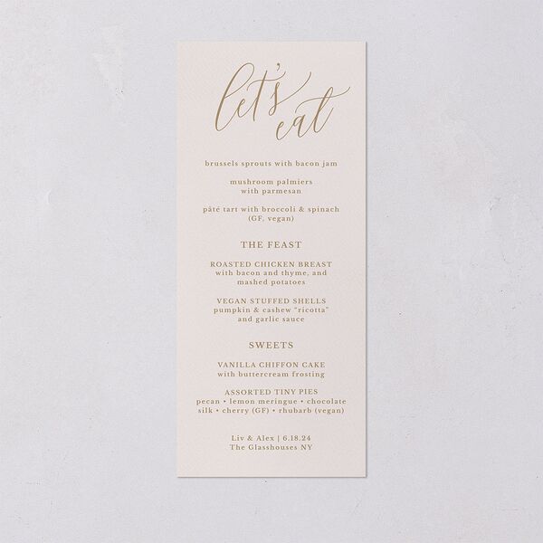 At Last Menus Linen Signature