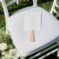 Floral Adornment Fan Programs Dusty Blue Signature Standard