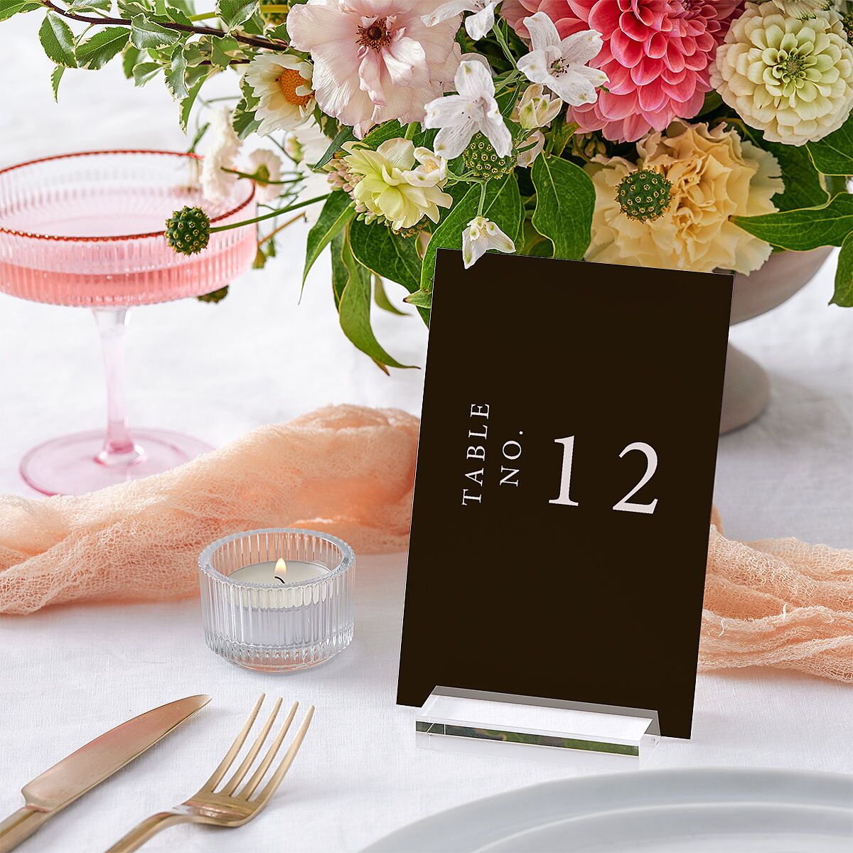 Autumn Romance Table Numbers Chocolate Signature