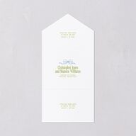 Modern Delicate Bows All-in-One Wedding Invitations Peridot Signature Light Both Recipient and Return Addresses No
