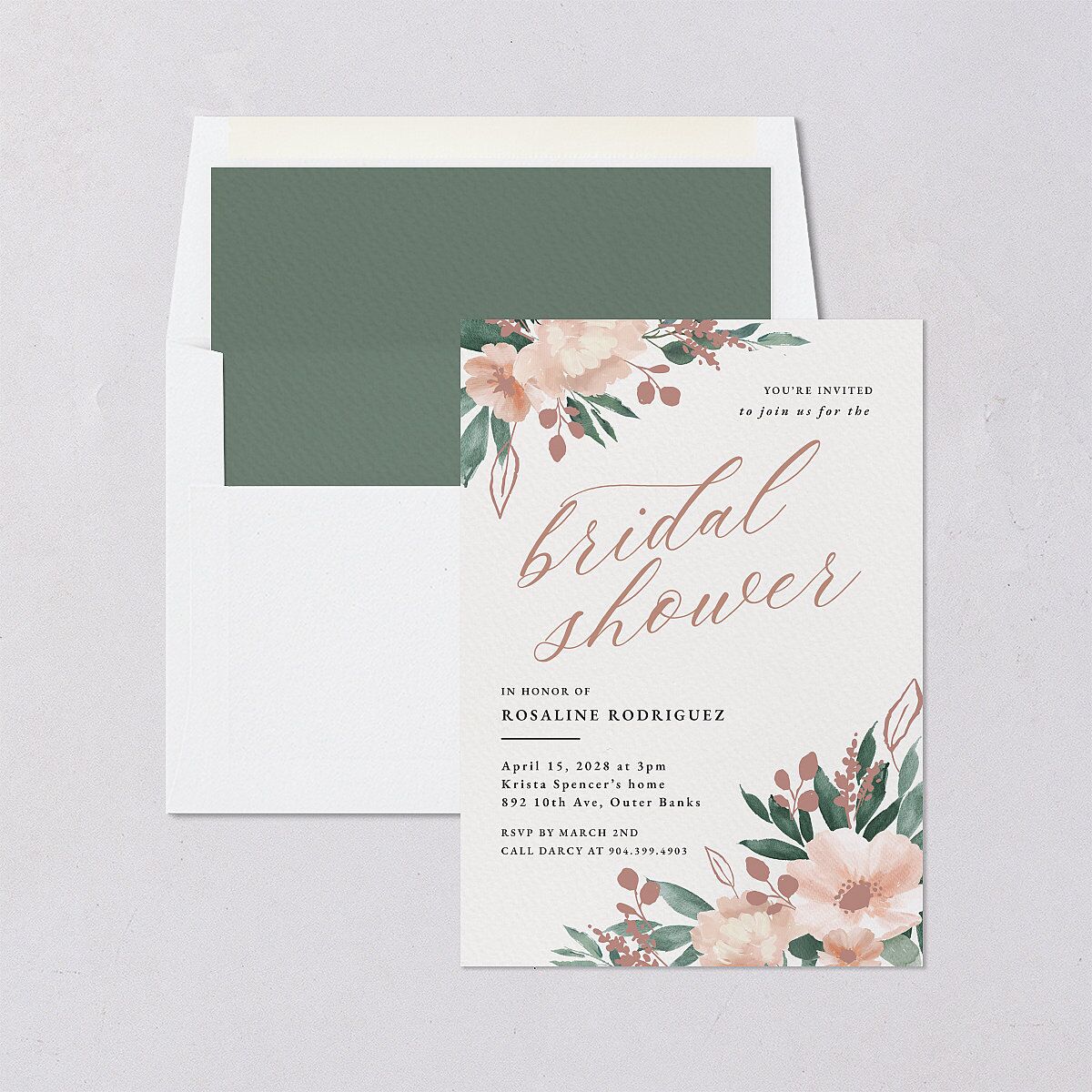 Exquisite Garden Bridal Shower Invitations Blossom Signature Blank Standard
