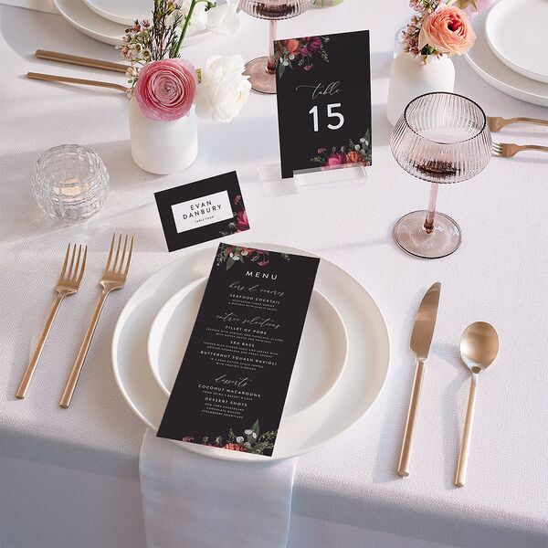 Blooming Botanical Menus Midnight Signature
