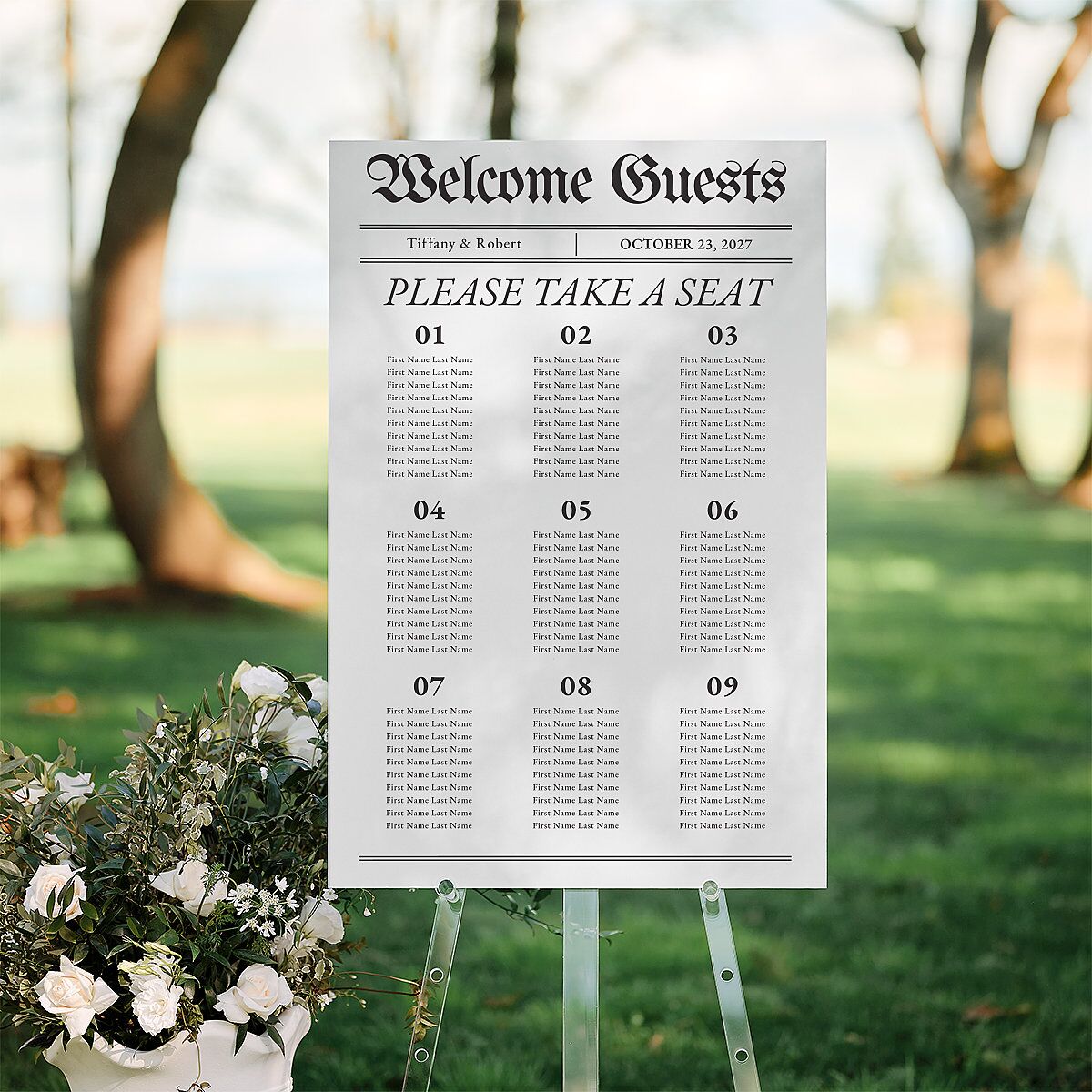Newspaper Standard Seating Chart Large Pure White Standard Indoor Foam Core L Seating