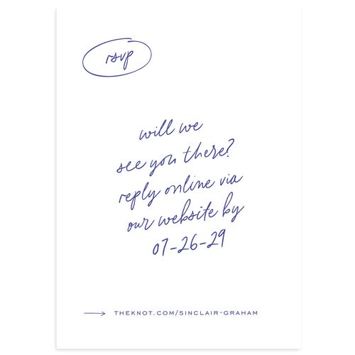 Sunny Day Modern Script Wedding Response Cards Jewel Blue Signature Standard