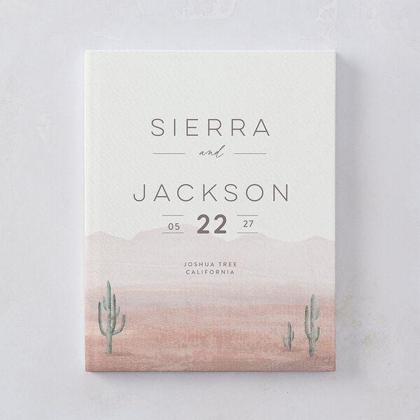 Painted Desert Wedding Guest Book Dusty Rose