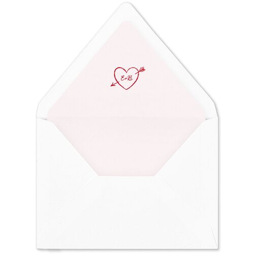 Vintage Lovebird Banner Euro Envelope Liners Jewel Red Luxe
