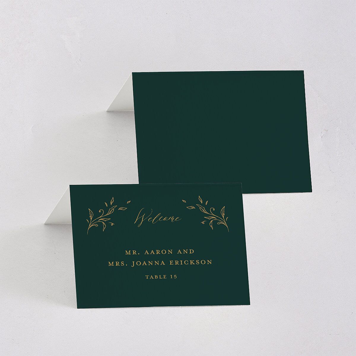 Dark Vintage Fantasy Place Cards Dark Emerald Signature