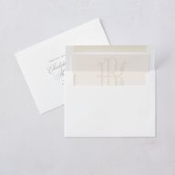 Luxury Floral Monogram Wedding Invitations Cotton Signature Blank No Standard