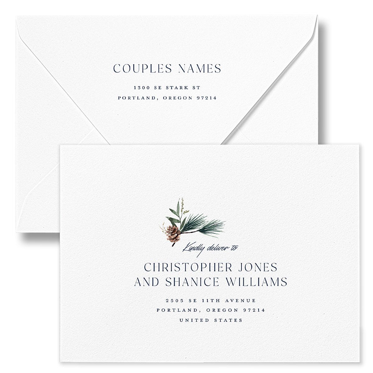 Rustic Pine Rehearsal Dinner Invitation Euro Envelopes