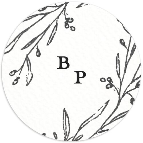 Rustic Setting Wedding Stickers Medieval Grey Circle