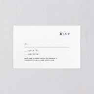 Elevated Minimalist Ampersand All-in-One Wedding Invitations Navy Signature Light Both Recipient and Return Addresses No